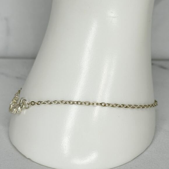 Silver Tone Anchor Anklet Ankle Bracelet - Picture 10 of 14